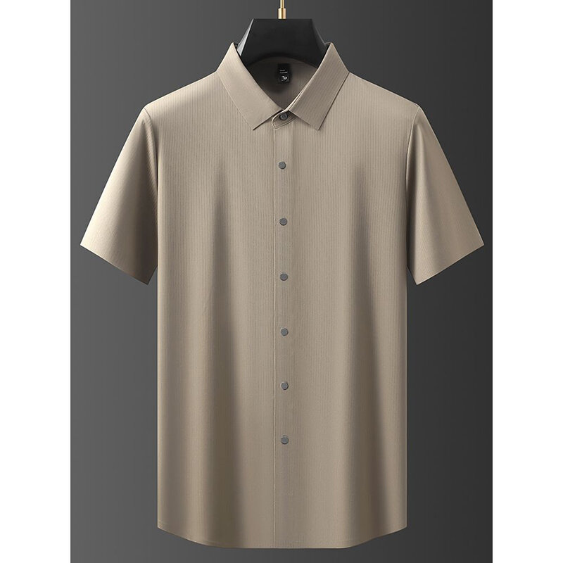 Рубашка-поло мужская с длинным рукавом, рубашка в полоску, с коротким рукавом, одежда для пожилых