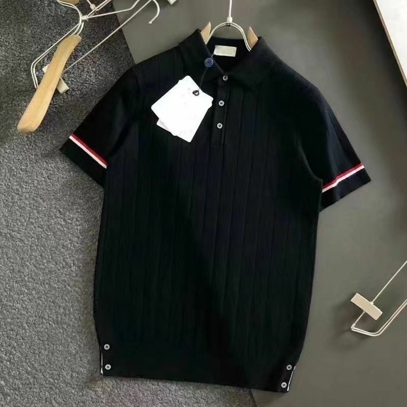 Męska letnia nowa koszulka Polo koszula z dzianiny pół rękawa wysokiej klasy w stylu Casual, biurowy wszechstronny styl mody wysokiej jakości