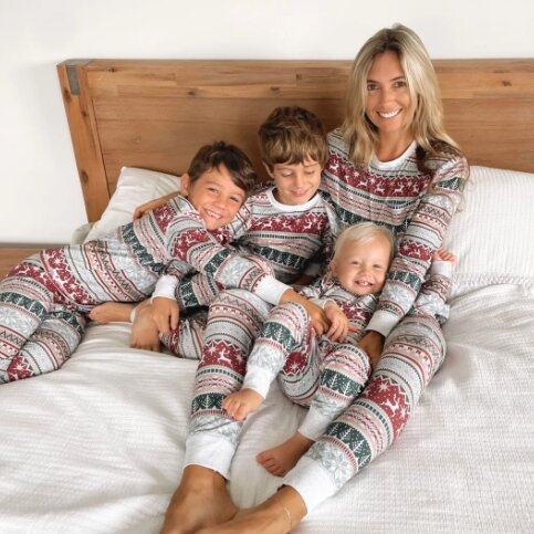 2023 Familie Kerst Bijpassende Pyjama Set Xmas Volwassen Kinderen Moeder En Dochter Vader Zoon Nachtkleding Baby Familie Look Outfits
