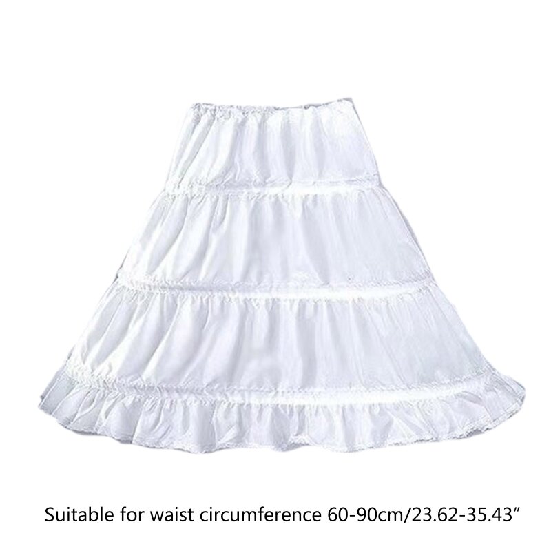 Enagua de crinolina para mujer, falda de aro blanca, vestido de bola hasta el suelo/rodilla, antideslizante para niñas, vestido de novia de boda