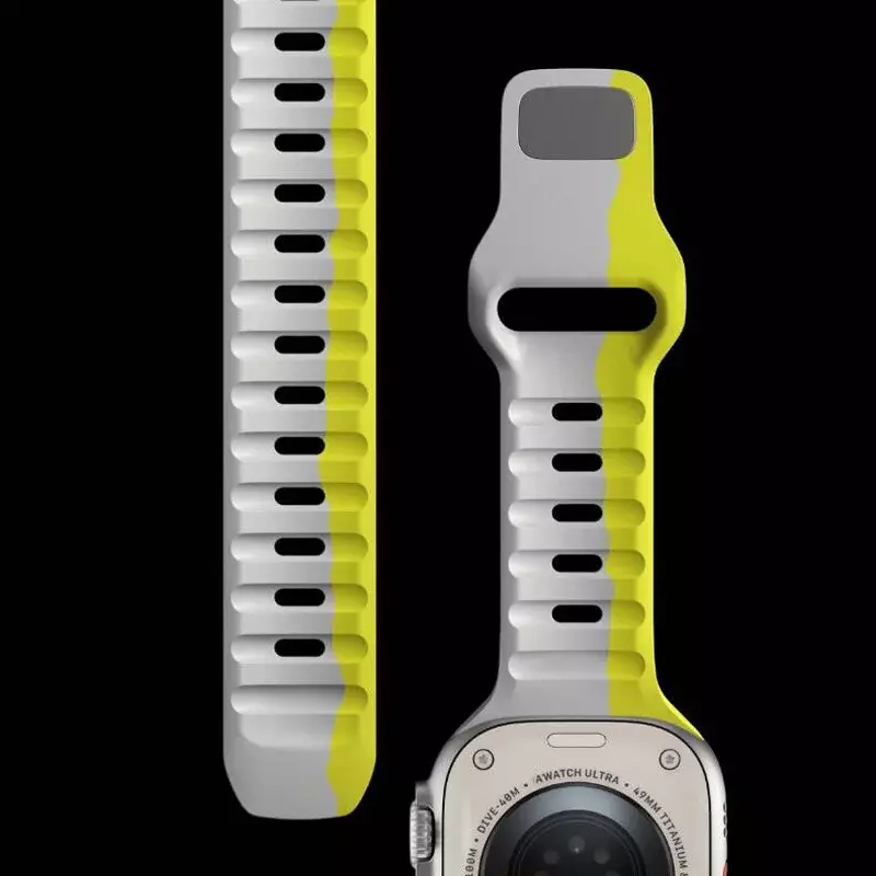 Correa de silicona suave para Apple Watch, pulsera deportiva para iwatch series 5, 6, 7, 8, 9, Ultra 2, 49mm, 44mm, 45mm, 42mm, 41mm, 42mm