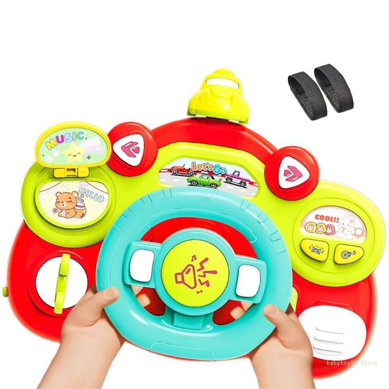 Y4UD 電動ステアリングホイールおもちゃ赤ちゃんインタラクションドライバープレイおもちゃ子供の教育ギフト