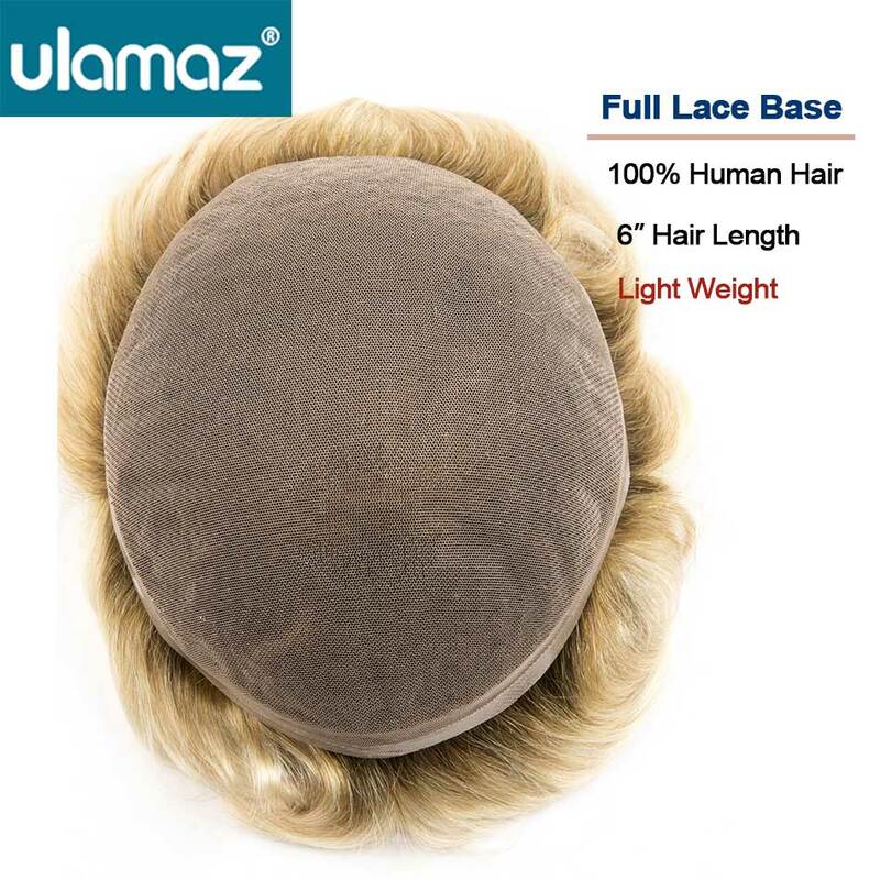 男性用のフルレースウィッグ,男性用の人間の髪の毛のかつら,ポニーテール,ダブルノット,ヘアピースシステム