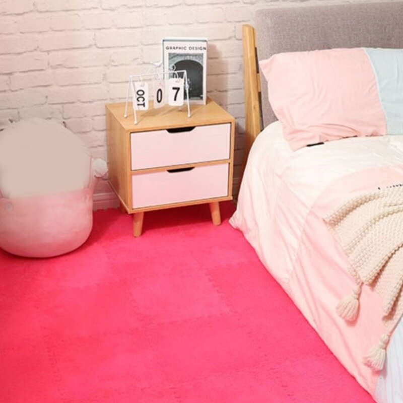 10pcs/set Splicing Mat Soft Room Carpet for Infants Small Children's Bedside Ground Blanket Stain Resistant Floor Mats