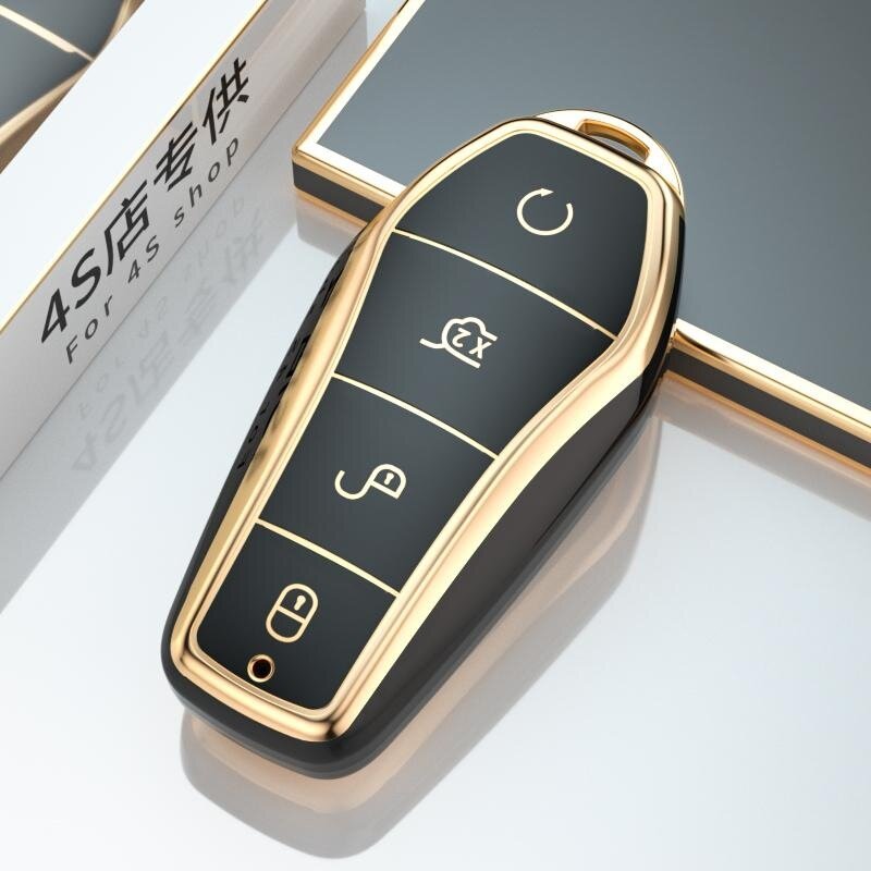 Étui souple pour clé de voiture en TPU, télécommande à 4 boutons, housse de protection, accessoires automobiles, BYD Atto 3 Han EV DolDave, nouveau