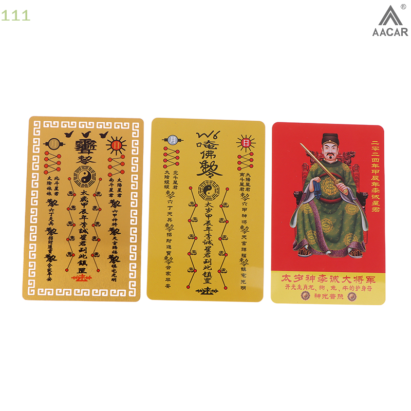 2024 Jia Chen Nan Li Cheng Grand General T Jahre alte Metall karte Feng Shui Tai Sui Karte Amulett Geburts jahr Glücks karte