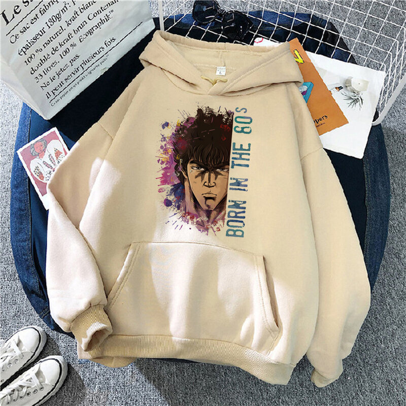 Hoodies Kenshiro wanita 90s streetwear 2023 y2k pakaian estetika Pullover wanita anime Sweatshirt