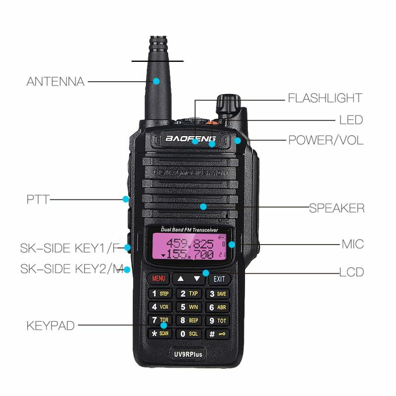UV-9R 플러스 BAOFENG 오리지널 휴대용 양방향 라디오, 10W 고출력 IP67 방수 워키토키, UV9Rplus 듀얼 밴드 인터폰
