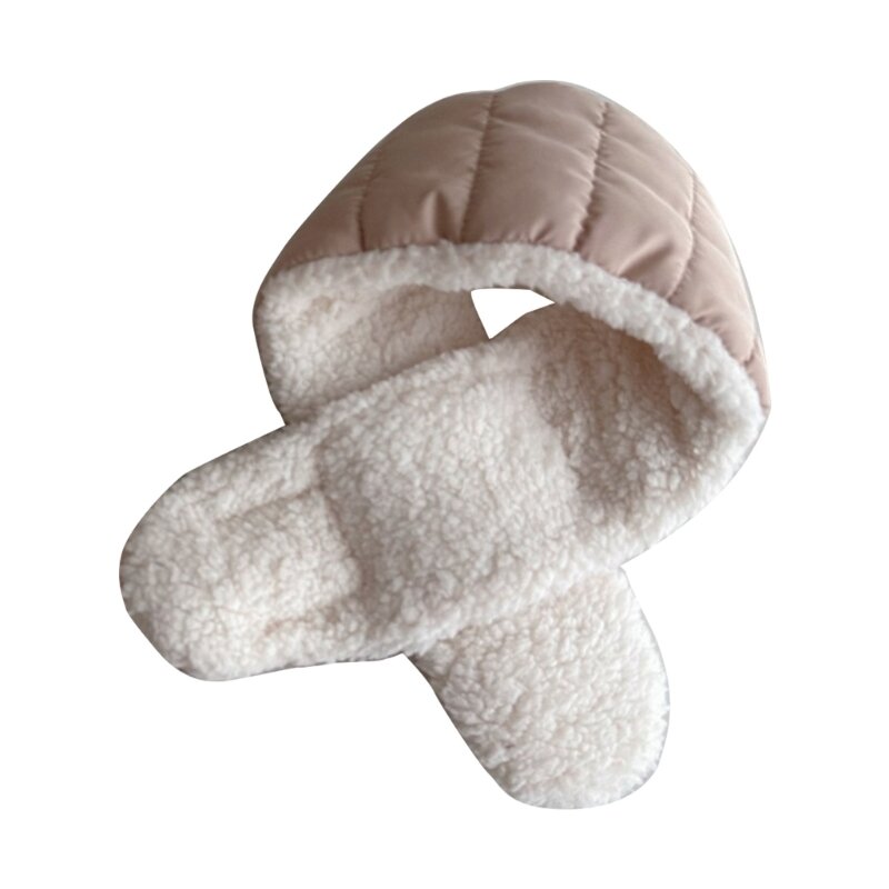 Écharpe croisée confortable mignonne, cache-cou en peluche douce, écharpe épaisse pour enfants adultes H37A