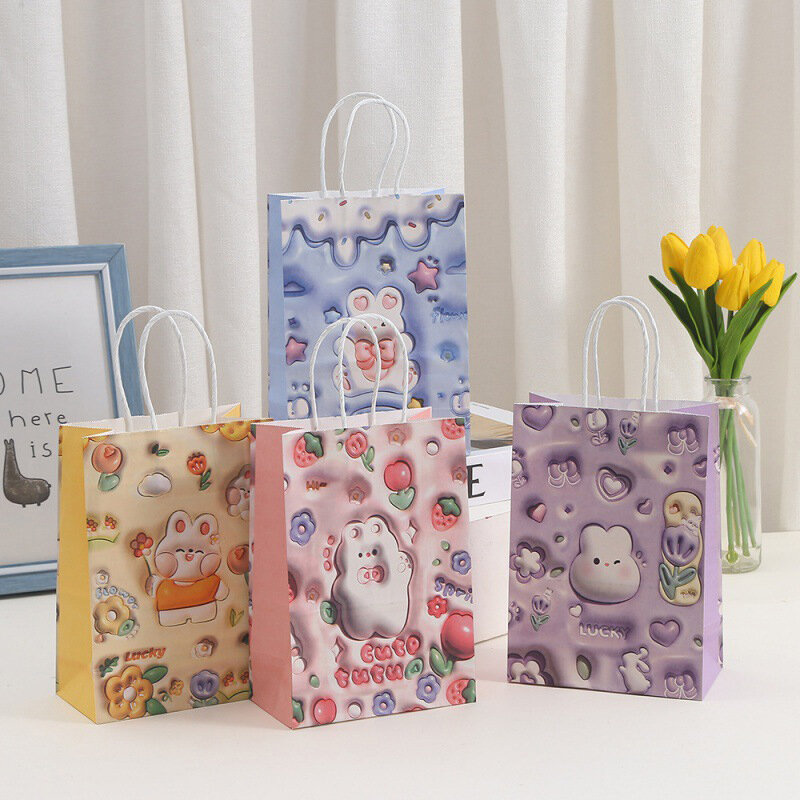 漫画のウサギの包装袋,クラフト紙のポーチ,装飾用品,パーティーギフト