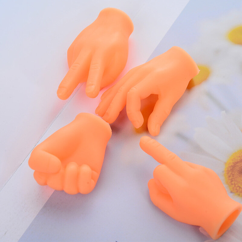 Sarung tangan plastik jari kucing penggoda mainan interaktif kucing tangan palsu manusia mainan kucing anjing persediaan kucing peliharaan tangan kecil