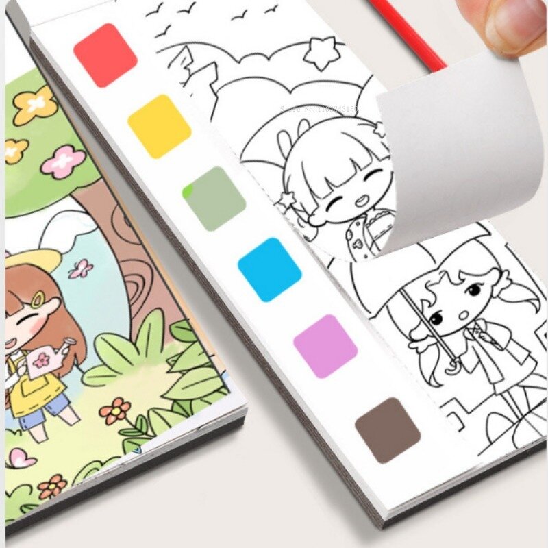 Gouache Graffiti Drawing Book Comes with Watercolor Paint Drawing Book Pocket Bookmark Kindergarten Drawing Coloring Art Supplie