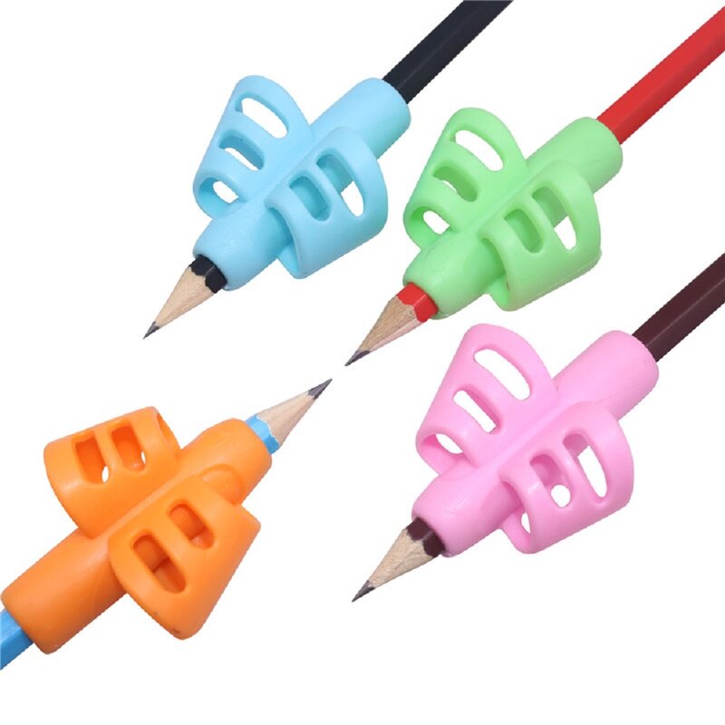 Writing Silicone Pencil Grips for Kids, Pen Holder, Student Learning Practice, Correção de postura de caligrafia, Children, 2 pcs, 4pcs