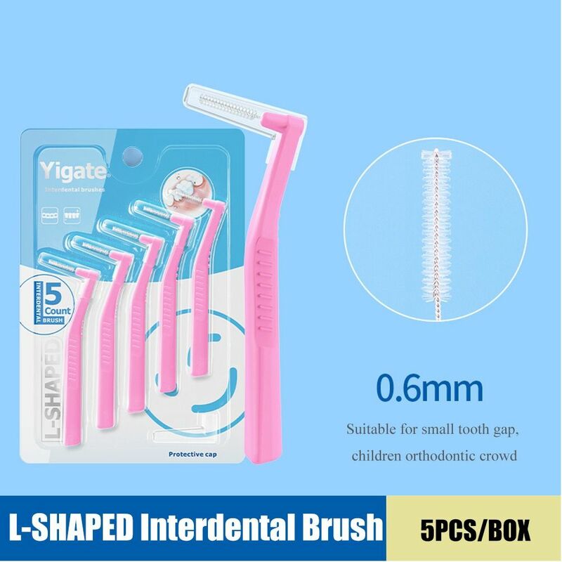 10 pz ortodonzia bretelle spazzolino interdentale nuova forma L staffe dentali stuzzicadenti pulito tra i denti Mini spazzolino da denti