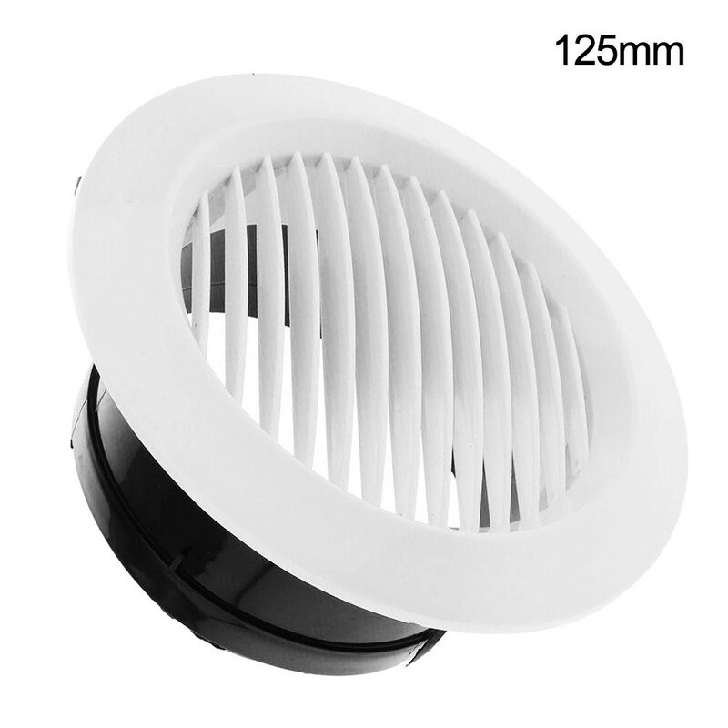 Circular Vent Air Vent ABS Round White+black 1 Pcs 75/100/125/150/200mm Ceiling Mounting Compact Wall Mounting