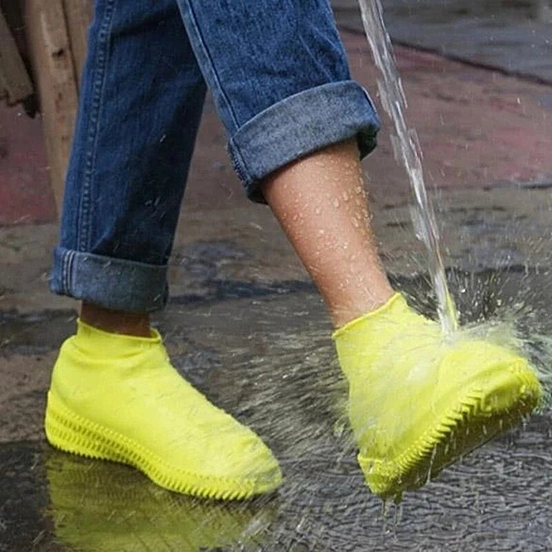 قابلة لإعادة الاستخدام اللاتكس مقاوم للماء أحذية المطر يغطي ، غطاء أحذية سيليكون ، زلة مقاومة المطاط الجرموق ، اكسسوارات الأحذية