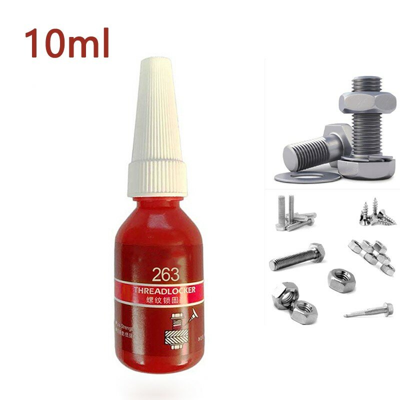 10ml Threadlocker 263 Adhesive For Heavy Duty Application Engine Case Pump Housing Bolts Fastener Assembly Curing Anti Loosening