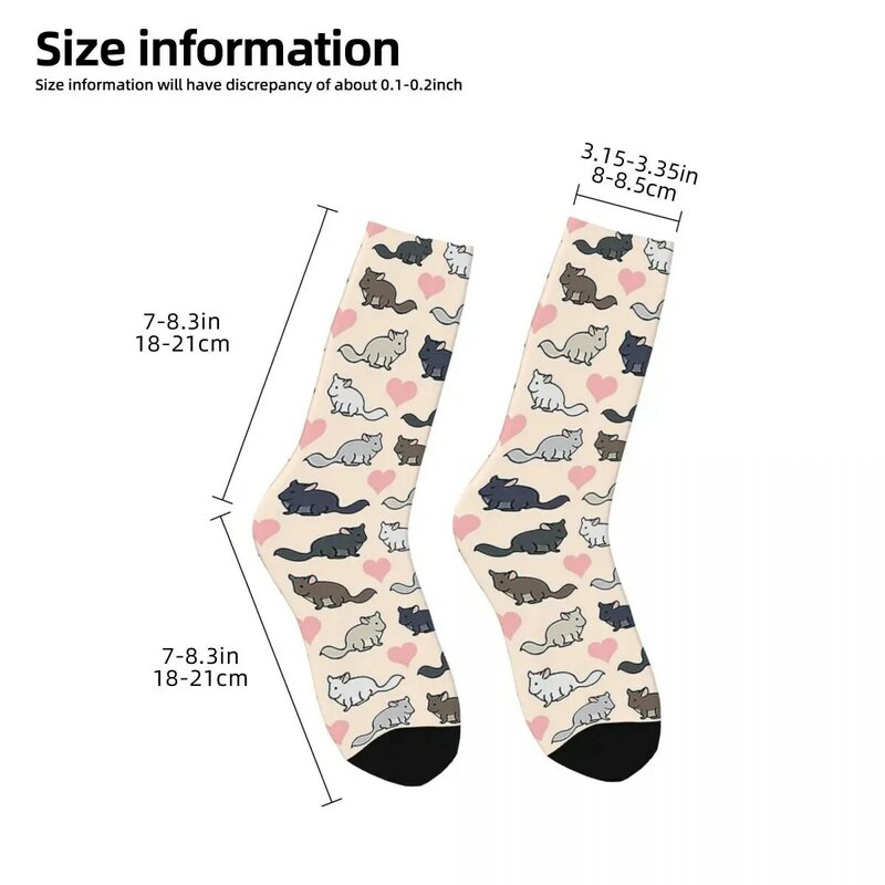 Chinchilla Love Socks Harajuku calze assorbenti per il sudore calze lunghe per tutte le stagioni accessori per il regalo di compleanno della donna dell'uomo