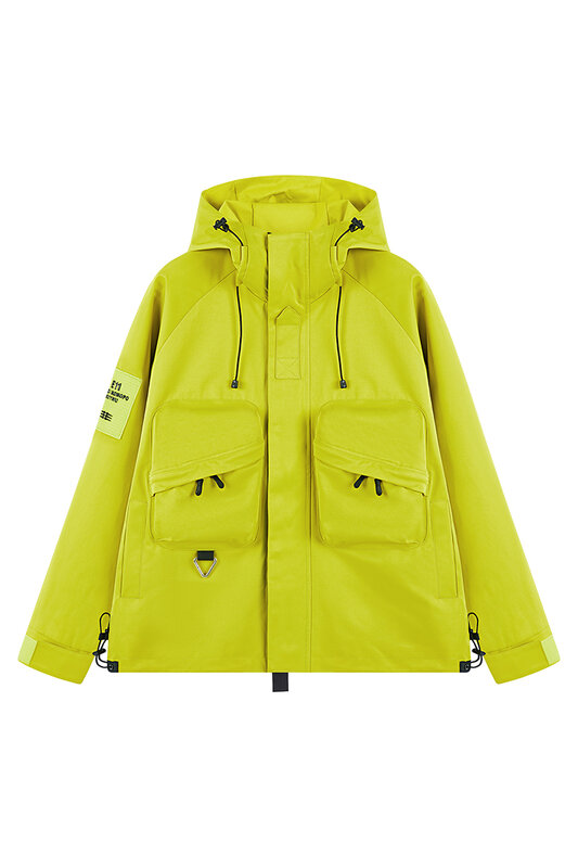 용수철 커플 재킷, 루즈 멀티 포켓, 야외 하이킹 등산 방수 후드 바람막이 패션, 남성용 스톰코트, 신상