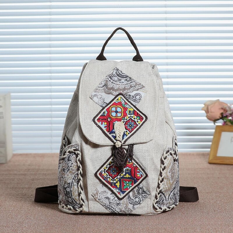 Retro Travel Large Capacity Backpack Handwoven Lightweight and Easy to Clean Practical Handheld Women's Backpack Durable