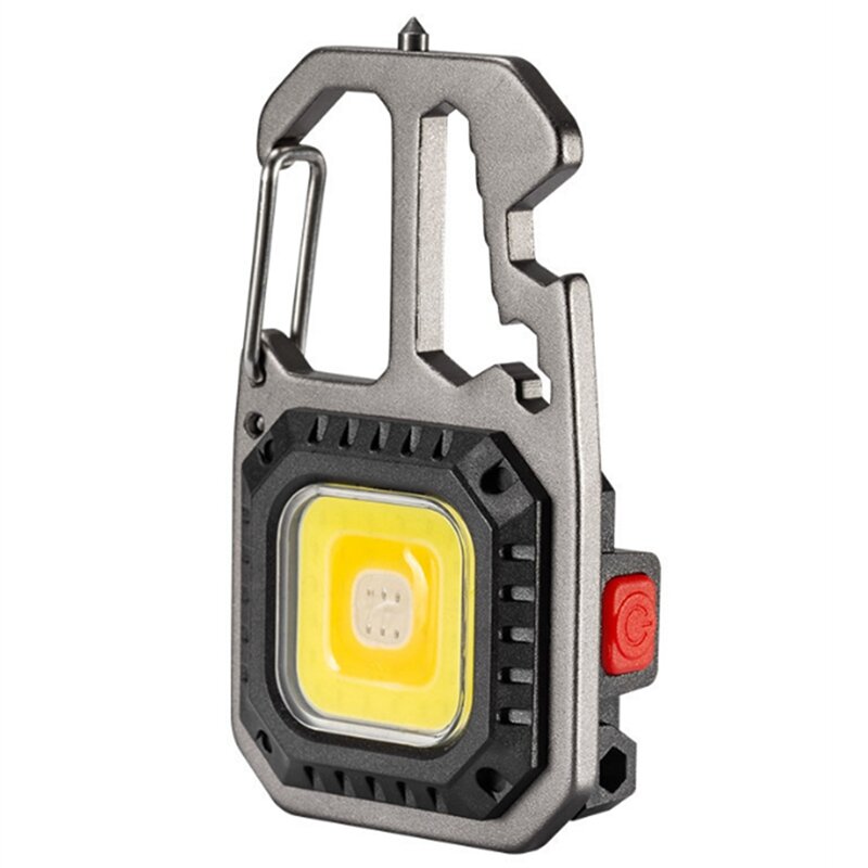 Mini Làm Việc LED Kiểm Tra Đèn 7 Chế Độ Với Dụng Cụ Mở Nắp Hộp Móc Khóa Đèn Pin, 800 Lumens