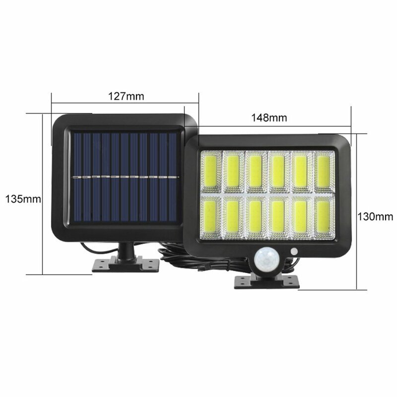 120 COB 태양광 발전 램프, 야외 정원 벽 마당용 태양광 가로등, LED 보안 조명, 에너지 절약 램프, 신제품