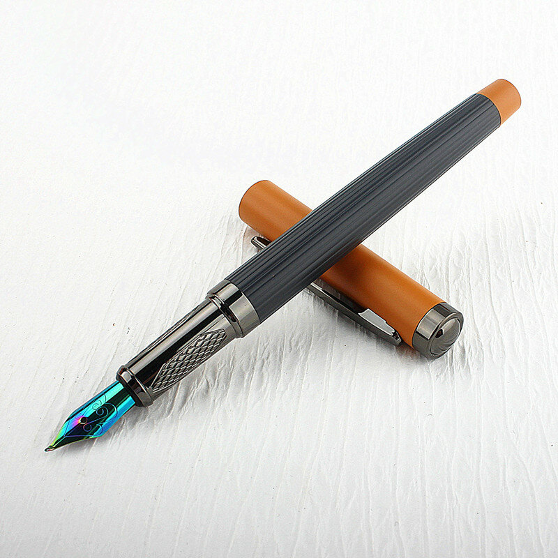 Penna stilografica in metallo LANBITOU Forest EF/F/M/Bent Beautiful Tree Texture eccellente scrittura penna per ufficio aziendale