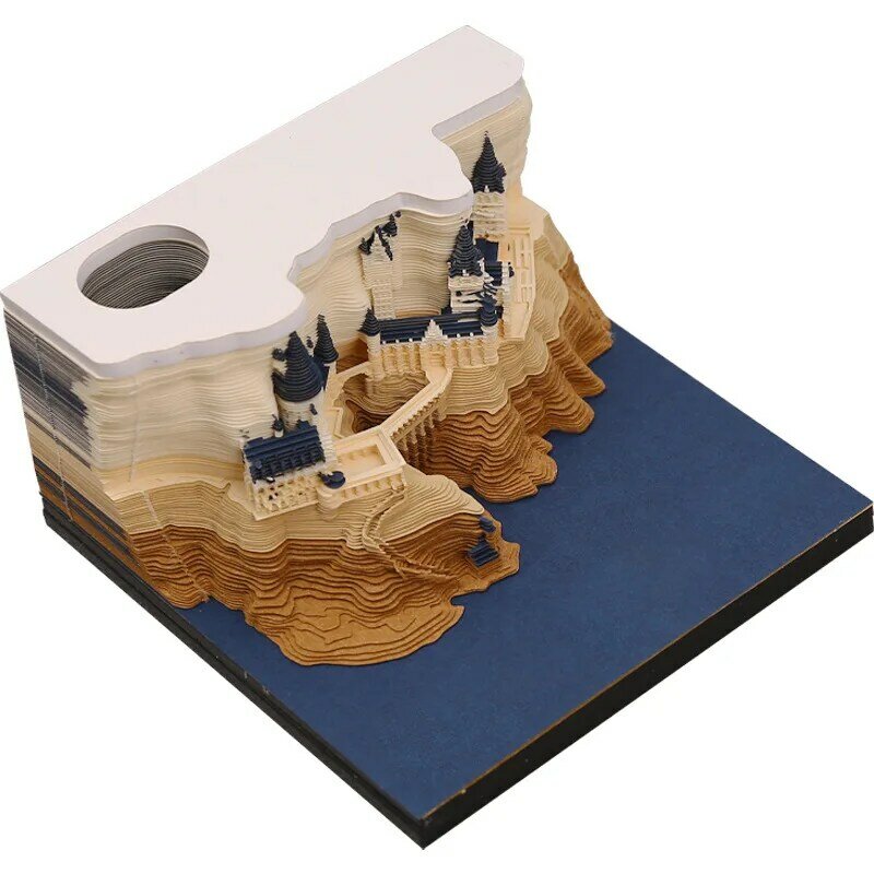 Albero di natale 3D tridimensionale taccuino carta intaglio Decor Memo calendario di compleanno Treehouse ufficio blocco Note nota regalo