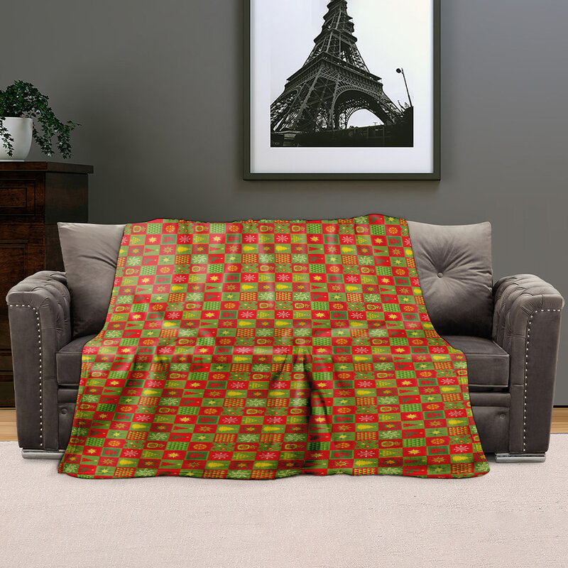 Flanela toque impresso cobertor, Super Plush, elegante e confortável, feriado, Natal