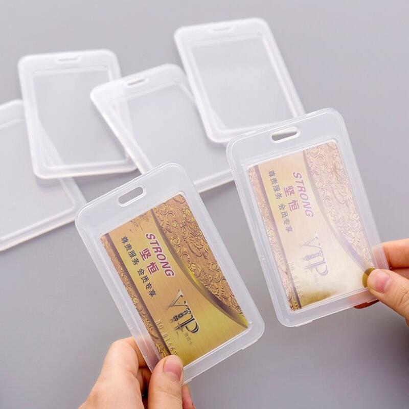Pass Access Bus Card Case Bag Bank Credit Card Protective Cover Transparent ID Tag Employee's Card Holder Protector Sleeve