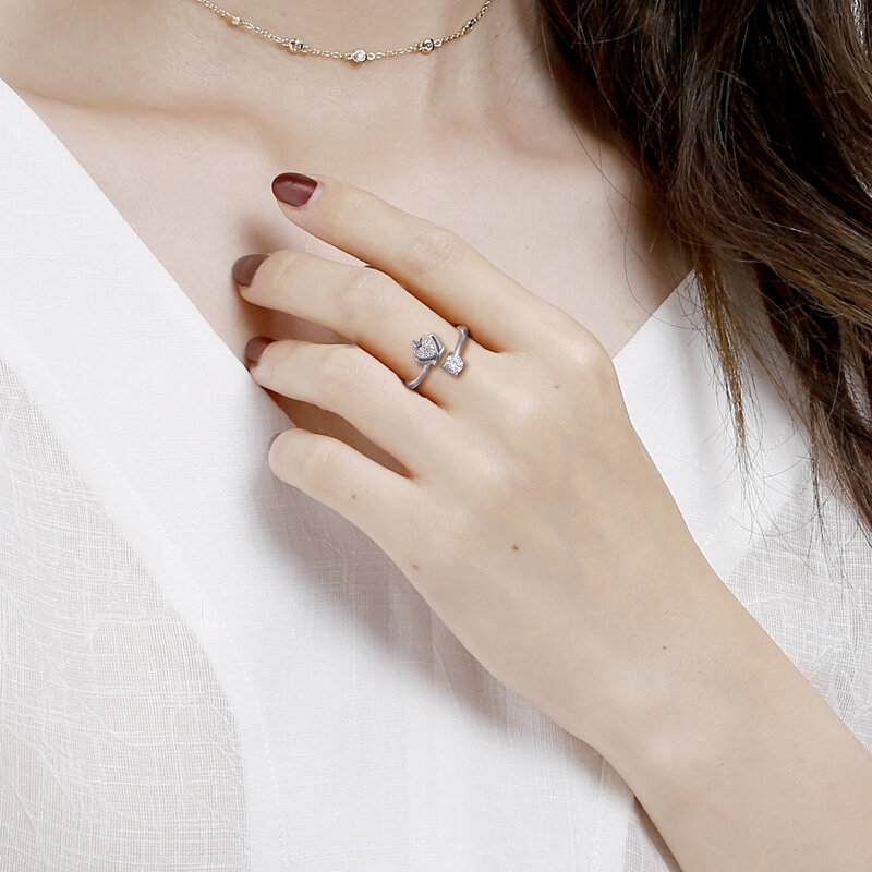 بلونش 925 فضة تاج الزركون خاتم الإبداعية مناسبة للنساء لاقتراح الزفاف رومانسية مجوهرات الأزياء