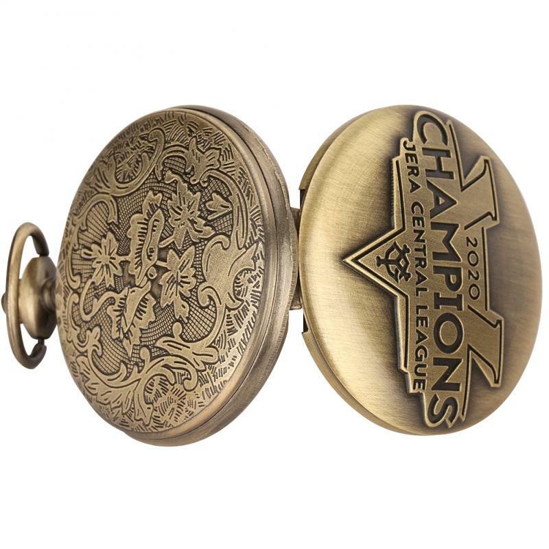 Reloj de bolsillo con patrón de liga de bronce, cronógrafo de cuarzo Retro Fob, cadena colgante, collar con cadena de 80cm/38cm