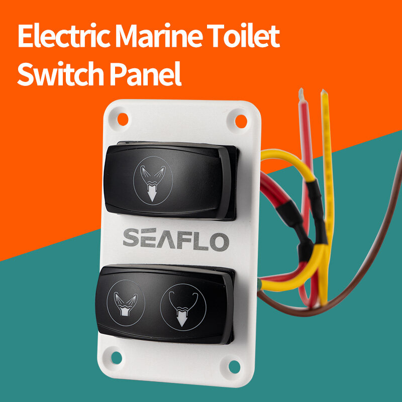SEAFLO-Interruptor de inodoro marino eléctrico, panel de Control de inodoro, marino
