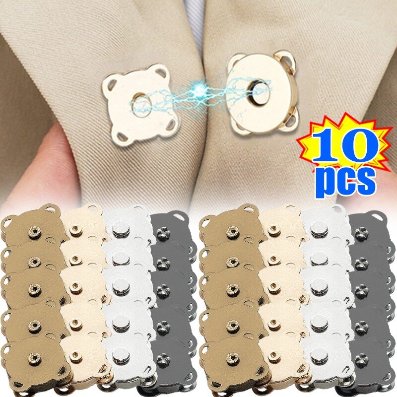 Hebilla magnética de Metal para coser, 10 piezas, 14/18mm, Kits de botones a presión, accesorios de ropa de costura DIY, materiales, hebilla de billetera
