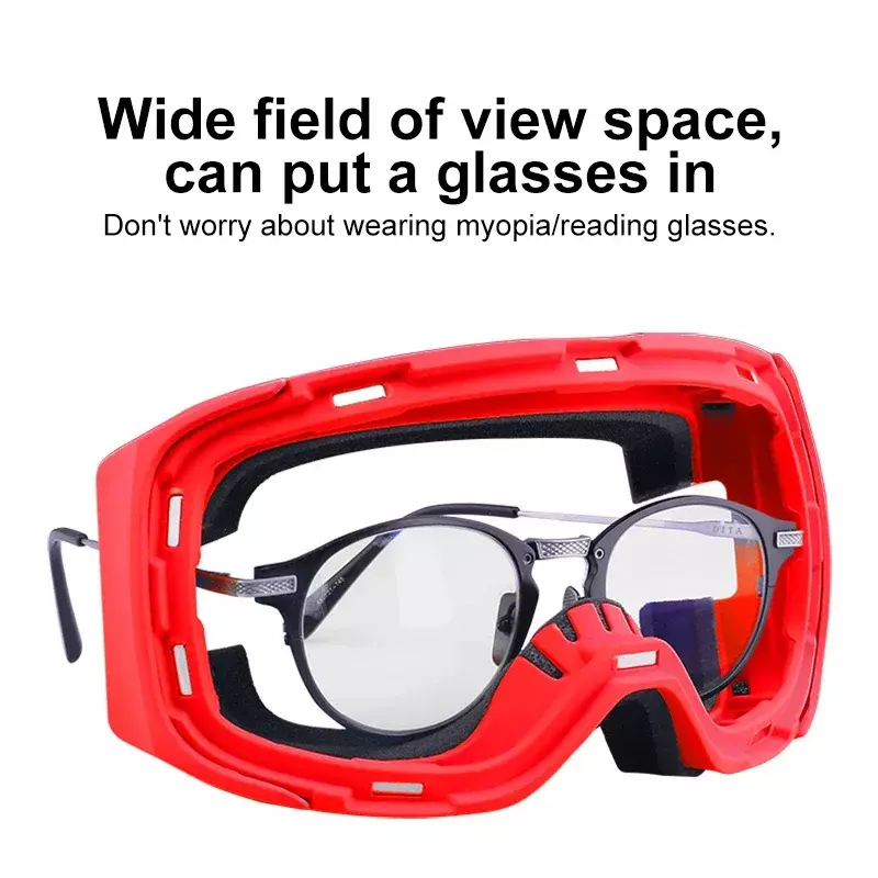 PHMAX-Lunettes de ski anti-buée avec lentille magnétique pour hommes et femmes, lunettes de sport de plein air, lunettes de montagne, lunettes de neige avec masque, UV400, 506 Big