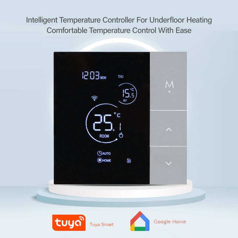TUYA WiFi Thermostat Temperature Controller Water Electric Floor Heating TRV AC100V-240V 3A 16A Digital LCD Display Wall Mounted
