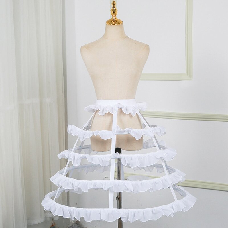 Mulheres lolita crinoline petticoat hoop saia gaiola de pássaro fishbone cosplay meninas underskirt para casamento vestido de noiva underskirt