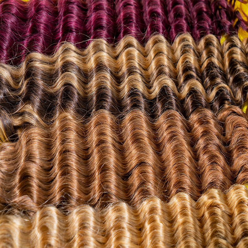 Cabello humano a granel coloreado para trenzar, cabello de cola de caballo de onda profunda, sin trama, extensión de cabello humano crudo, cabello de Color, 45-75 cm
