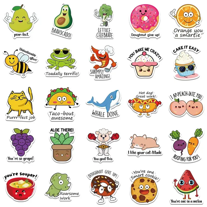 50Pcs Kawaii Cartoon Kids Reward Sticker for Kids Teacher Reward Encourage Kids Scrapbook Decorative Stickers