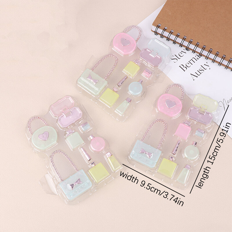 미니 화장품 장난감 인형 시뮬레이션 향수 화장품 상자 립스틱, 인형 드레스 업 액세서리, 9 개/세트