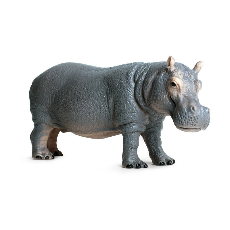 Symulacja nauki i edukacji dla dzieci solidny statyczny model zwierzęcia ozdoby hippo dzikie zwierzę plastikowe zabawki