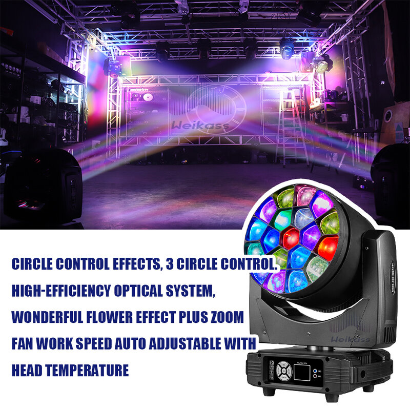 0 Tax 10 Pcs LED Beam&Wash Big Bees Eyes 19x40W RGBW Moving Head with NEW Light Source Uniform Color for Stage Theater Party