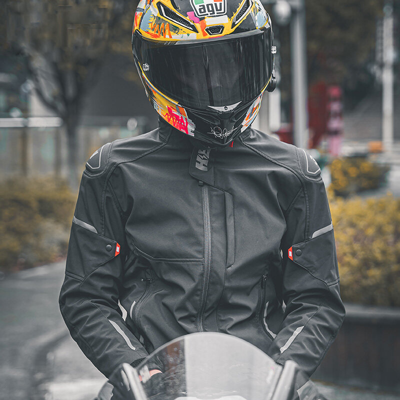Jaket keamanan motor Unisex, mode tahan air hangat CE pakaian balap motor otomatis