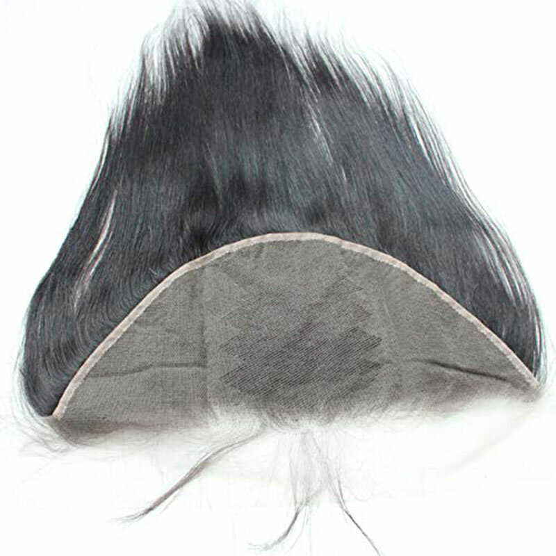 Perruque Lace Frontal Closure transparente, cheveux humains lisses en soie, d'une oreille à l'autre, 13x6, partie libre