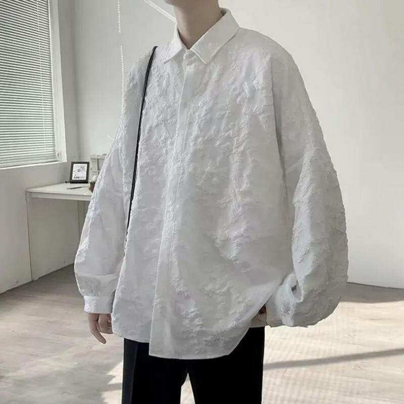 Heren Reliëf Gebloemd Heren Bloemen Rilievo Applique Vest Single-Breasted Streetwear Top Met Losse Pasvorm Lang Voor Herfst