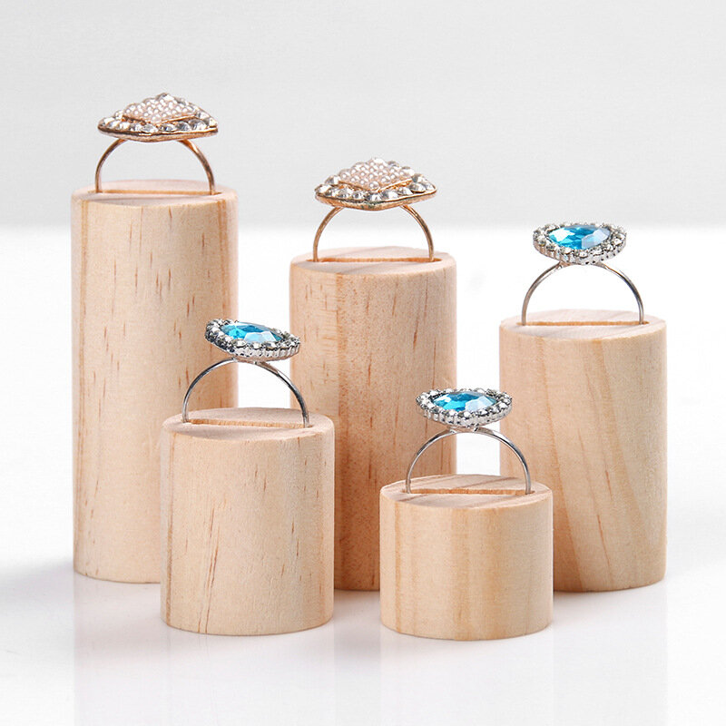 Espositore per gioielli con anello in legno da 5 pezzi