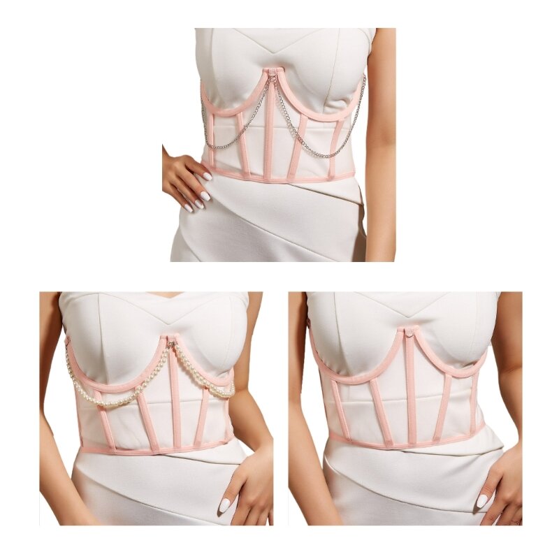 Elegante ragazza corsetto in femminile ampia pizzo cintura in donna corsetti elastici con cintura a