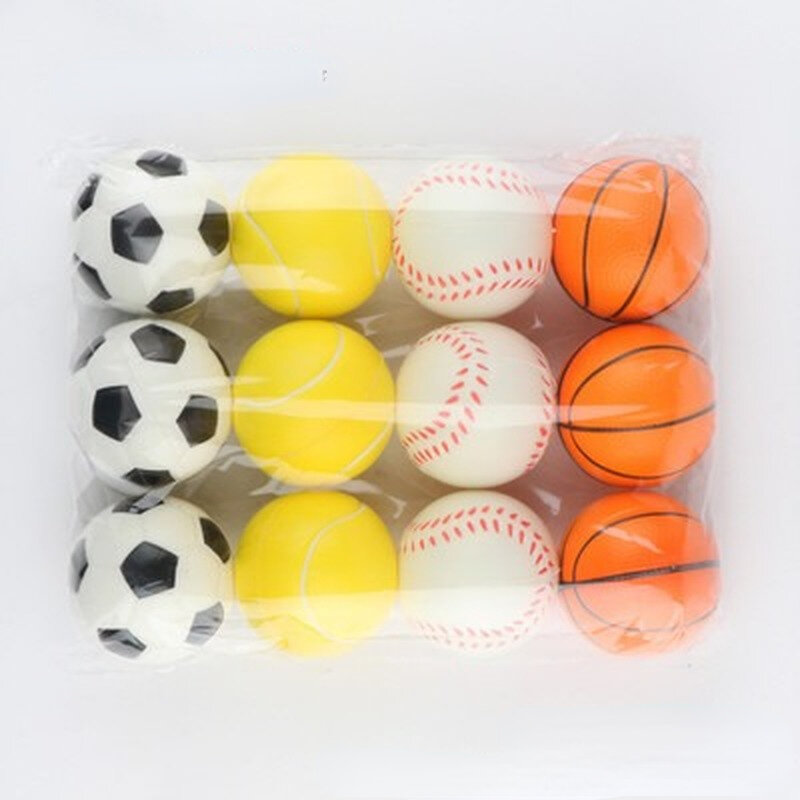 6.3cm anti stress bola alívio futebol basquete tênis de beisebol espuma macia borracha squeeze bola brinquedos para crianças