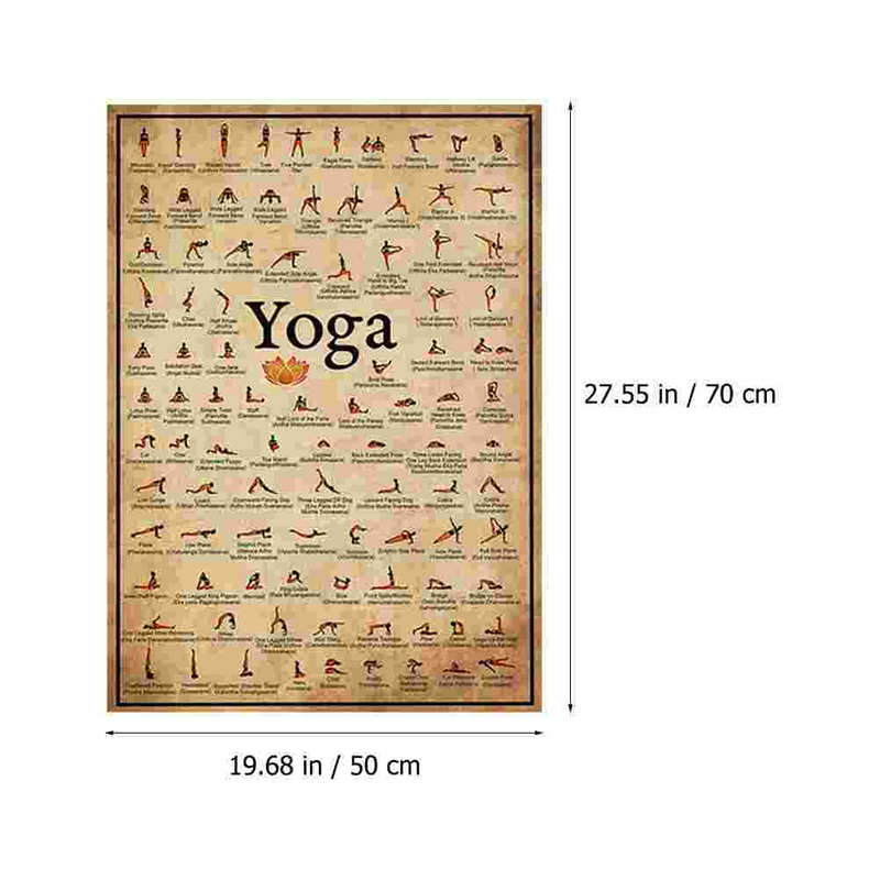 Vintage Vintage lukisan dekoratif Poster Yoga kebugaran Vintage laminasi latihan kanvas halus