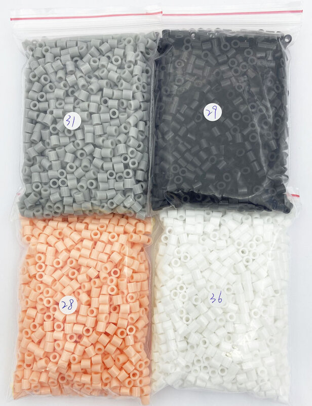 5mm 4 tipos cores 2000 pçs fusível pixel quebra-cabeça contas de ferro mix cores para crianças hama contas perler diy alta qualidade artesanal gi